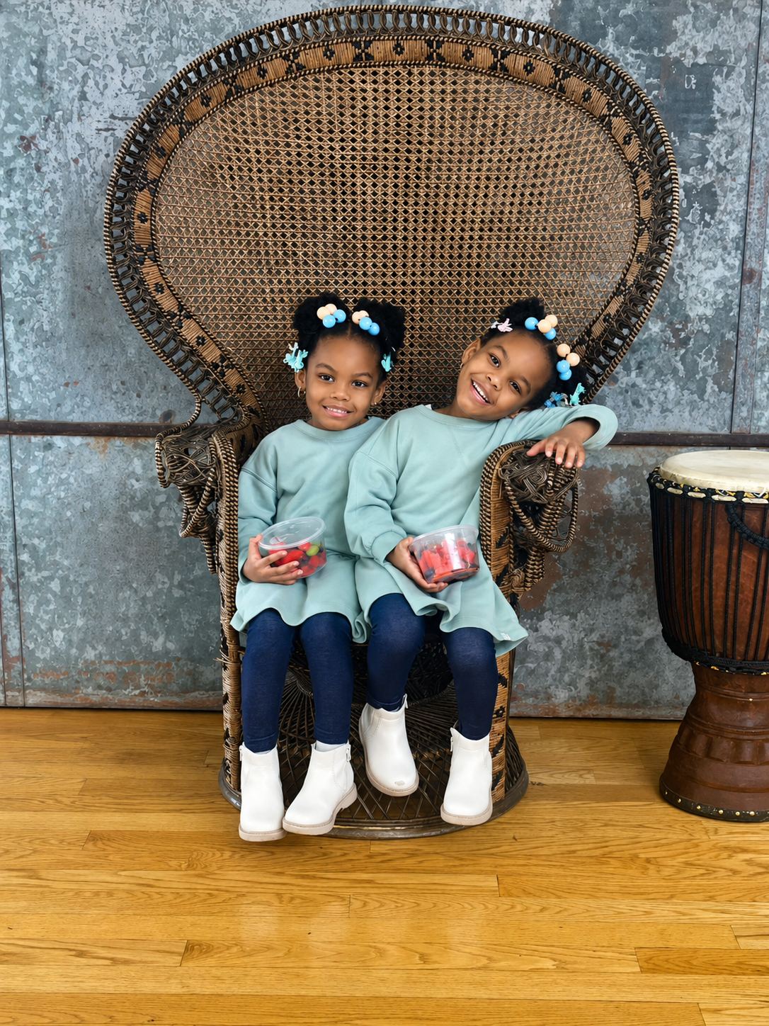 Michaela Berkley and her twin sister McKenzie as little girls